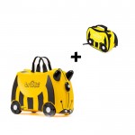 Trunki komplet kofer i torba za užinu žuta