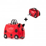 Trunki komplet kofer i torba za užinu crvena