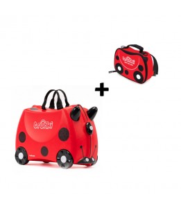 Trunki komplet kofer i torba za užinu crvena