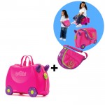 Trunki komplet kofer i Saddle Bag torbica ružičasta