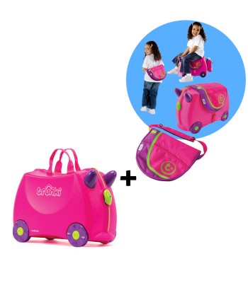 Trunki komplet kofer i Saddle Bag torbica ružičasta